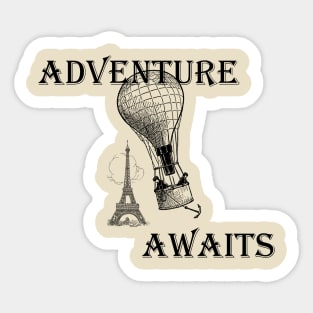 Lispe Hot Air Balloon with Eiffel Tower Adventure Awaits Sticker